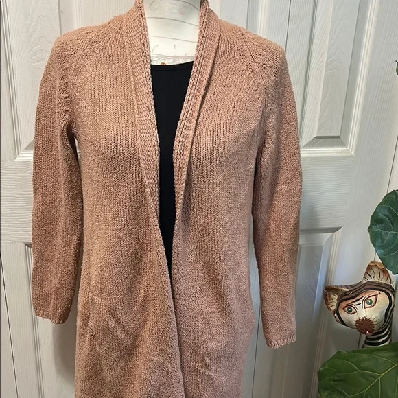 Tan Open Front Cardigan - Picture 1 of 7